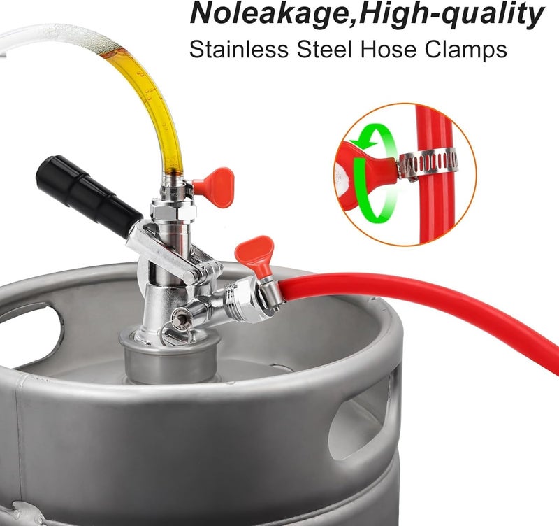 WELLBOM Kegerator Beer Co2 Gas Line Kit 15ft 3/16" Beer Lines Tubing & 15ft Co2 Gas Line Beer Keg Lines, Kegerator Lines Replacement Kit Co2 Hose Tubing Beer Tube With 8Pcs Hose Clamps for Home Brewing - Image 3